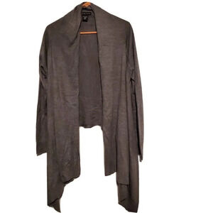 New York & Company Sweater Shrug Small Gray Acrylic Open Front Womens